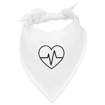 Herzschlag - Bandana Dreieckstuch - Weiß - Vorne