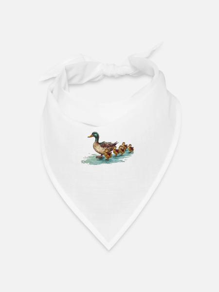 Entenfamilie - Bandana Dreieckstuch - Weiß