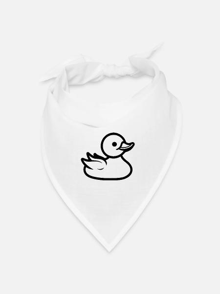 Bunte Ente - Bandana Dreieckstuch - Weiß