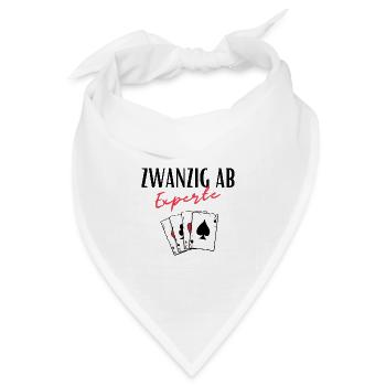 Zwanzig ab Experte - Bandana Dreieckstuch - Weiß - Vorne
