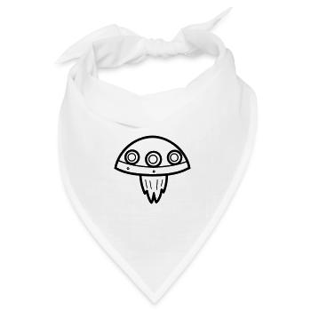 fliegende Untertasse - Bandana Dreieckstuch - Weiß - Vorne