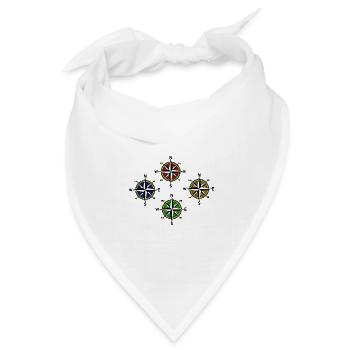 Windrose Nautik Kompass Seefahrt Kapitän - Bandana Dreieckstuch - Weiß - Vorne