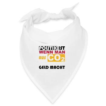 CO2, t-shirt, Klimawandel, Greta, Regierung, anti - Bandana Dreieckstuch - Weiß - Vorne