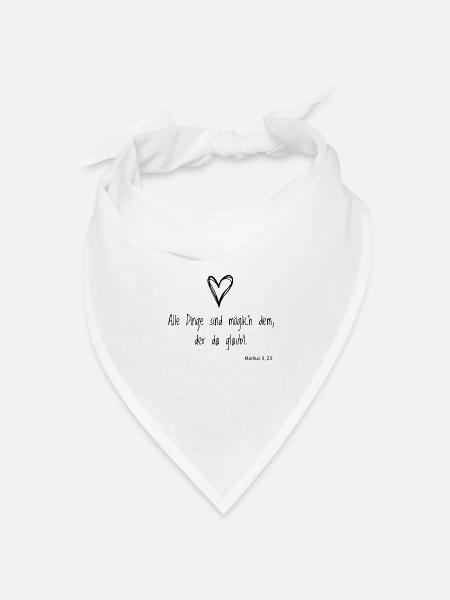 Bibelvers Segensspruch für Gläubige Taufe, Gott - Bandana Dreieckstuch - Weiß
