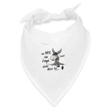 99% Engel 1% Teufel 100% grummeliger Esel Maultier - Bandana Dreieckstuch - Weiß - Vorne