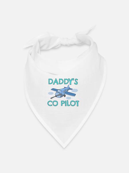 Flugzeug Pilot Fliegen Vater Co-Pilot I Geschenk - Bandana Dreieckstuch - Weiß