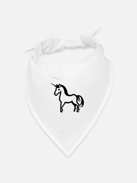 Einhorn - Bandana Dreieckstuch - Weiß