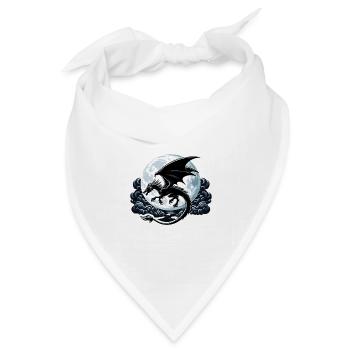 Mystische Drachen-Silhouette - Bandana Dreieckstuch - Weiß - Vorne