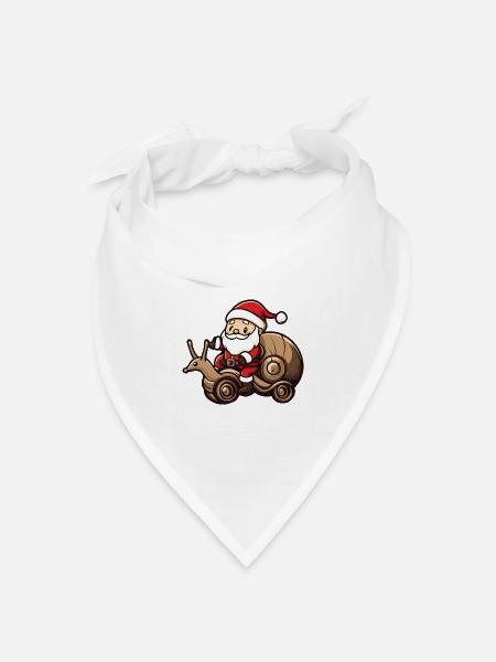 Schnecke Weihnachtsmann Cartoon - Bandana Dreieckstuch - Weiß