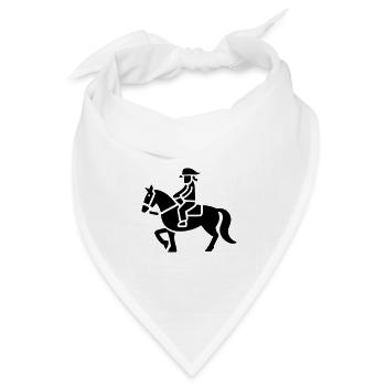 Reiter Pferd Reiter - Bandana Dreieckstuch - Weiß - Vorne