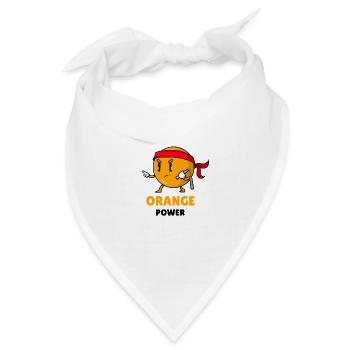 Karate Orange Orangen Power - Bandana Dreieckstuch - Weiß - Vorne