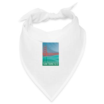 San Francisco Golden Gate Bridge - Bandana Dreieckstuch - Weiß - Vorne