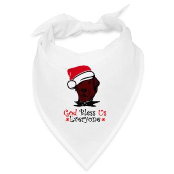 Gott segnet uns zu Weihnachten - Bandana Dreieckstuch - Weiß - Vorne