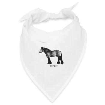 Pferd Kaltblut - Bandana Dreieckstuch - Weiß - Vorne