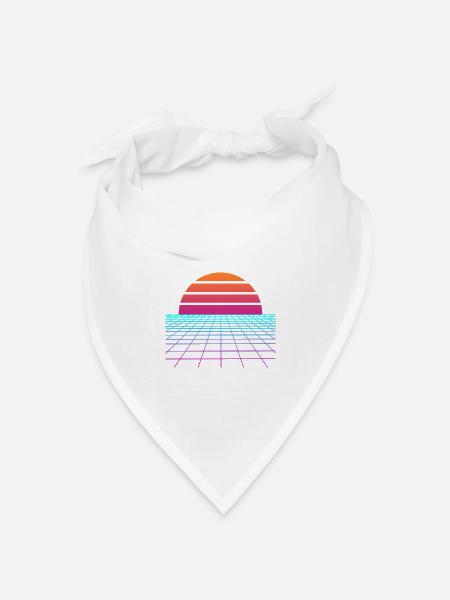 Synthwave Sunset. Maler Gift - Bandana Dreieckstuch - Weiß
