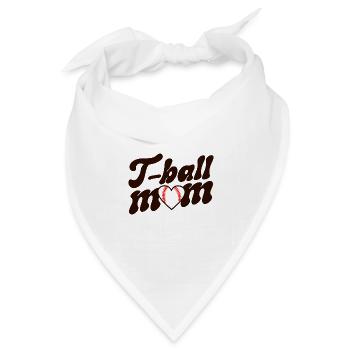 Retro Mama T-Ball-Spieler Baseball-Fan - Bandana Dreieckstuch - Weiß - Vorne