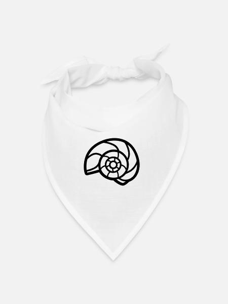 Muschel - Bandana Dreieckstuch - Weiß