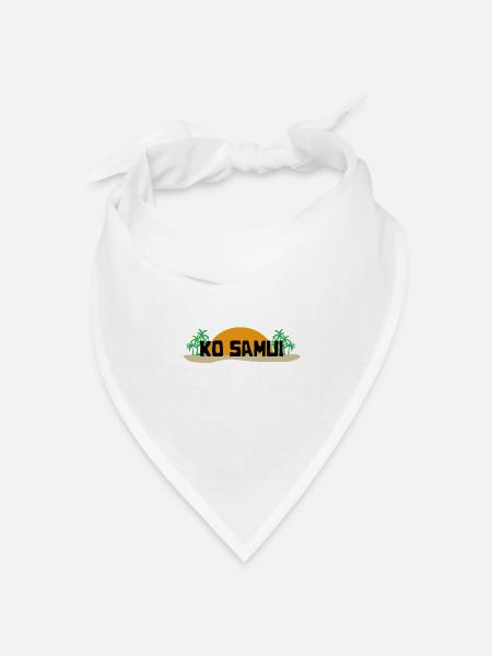 Ko Samui Thailand Koh Insel Geschenk Souvenir - Bandana Dreieckstuch - Weiß