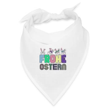 Frohe Ostern Osterhasen Freunde - Bandana Dreieckstuch - Weiß - Vorne