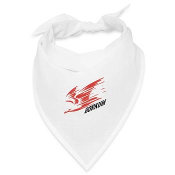 Borkum Sturzflug Tiefflieger Möwe Urlaub T-Shirt - Bandana Dreieckstuch - Weiß - Vorne