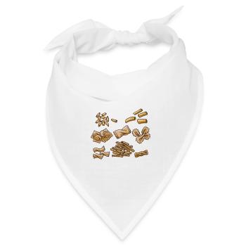 Pasta Arten Spaghetti Nudel Italien - Bandana Dreieckstuch - Weiß - Vorne