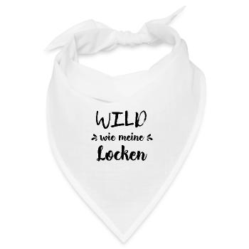 Wilde Locken Lockenkopf Geschenk lockige Haare - Bandana Dreieckstuch - Weiß - Vorne
