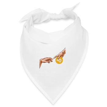 Bitcoin Die Erschaffung Gemälde Crypto Bitcoin BTC - Bandana Dreieckstuch - Weiß - Vorne