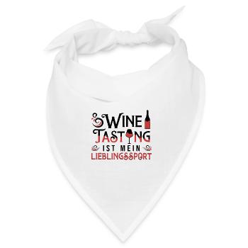Toller Rotwein Spruch, Wein trinken Geschenk - Bandana Dreieckstuch - Weiß - Vorne