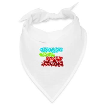 denken nicht illegal türkis - Bandana Dreieckstuch - Weiß - Vorne