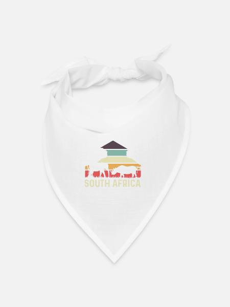 Südafrika Rhino Afro Gift - Bandana Dreieckstuch - Weiß