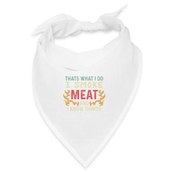 Ich rauche Fleisch Fleischliebhaber Geschenk - Bandana Dreieckstuch - Weiß - Vorne