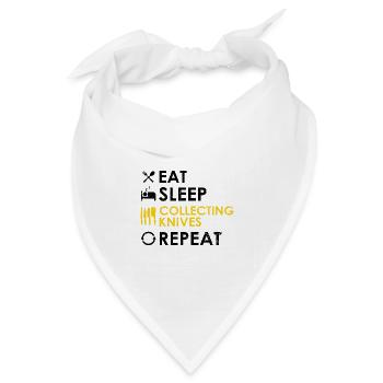 Messermacher Messersammler Design Messerfan - Bandana Dreieckstuch - Weiß - Vorne