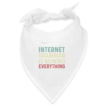Internet -Grammatik Publizist Geschenk - Bandana Dreieckstuch - Weiß - Vorne