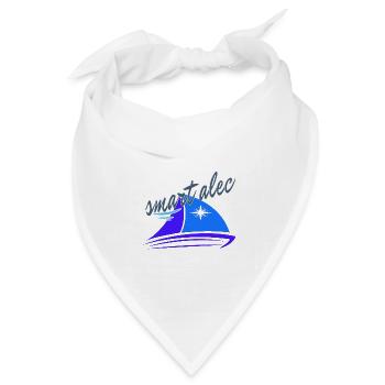 Smart aleck alec Typ Segelboot Segler Boot Skipper - Bandana Dreieckstuch - Weiß - Vorne