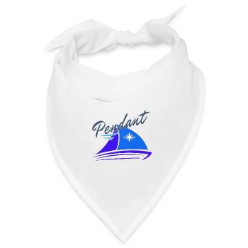 Pendant Typ auf Segelboot Segler Boot Skipper Gesc - Bandana Dreieckstuch - Weiß - Vorne