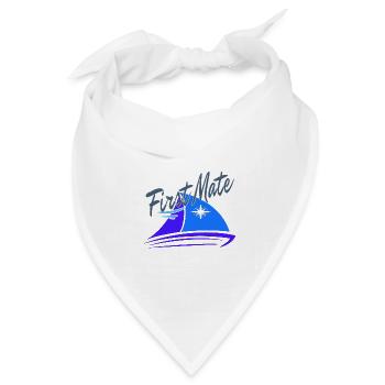 First Mate Typ auf Segelboot Segler Boot Skipper - Bandana Dreieckstuch - Weiß - Vorne