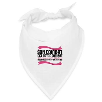 Sein Kampf ist unser Kampf - Krebs - Bandana Dreieckstuch - Weiß - Vorne
