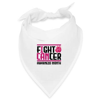 Krebs bekämpfen. Monat des Bewusstseins. - Bandana Dreieckstuch - Weiß - Vorne