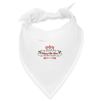 Frohe Weihnachten Frohes Neues Jahr 2023. Noël Frohe Weihnachten - Bandana Dreieckstuch - Weiß - Vorne