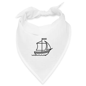 Piratenschiff - Bandana Dreieckstuch - Weiß - Vorne
