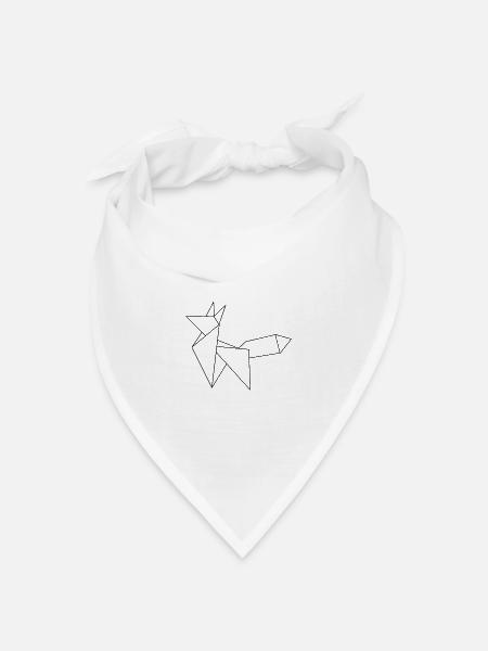 Origami Fuchs - Bandana Dreieckstuch - Weiß
