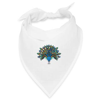 Schöner Pfau Zookeeper. Gift - Bandana Dreieckstuch - Weiß - Vorne