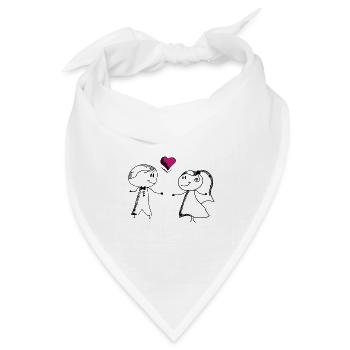 Liebevolles Geschenk für deinen Schatz - Bandana Dreieckstuch - Weiß - Vorne