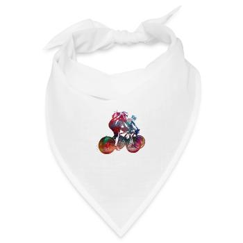 Radfahren Fahrrad Sport Kunst # Radfahren # Sport - Bandana Dreieckstuch - Weiß - Vorne