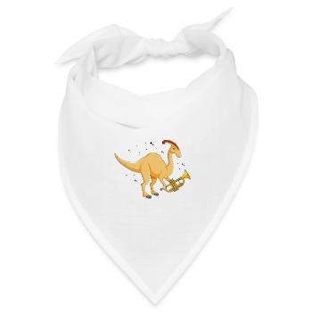 Dinosaurier Motif für Paläontologen - Bandana Dreieckstuch - Weiß - Vorne