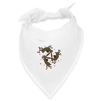 drei Osterhasen - Bandana Dreieckstuch - Weiß - Vorne