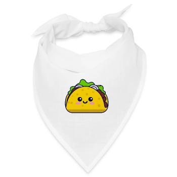 Kawaii Döner Kebap Design - Bandana Dreieckstuch - Weiß - Vorne