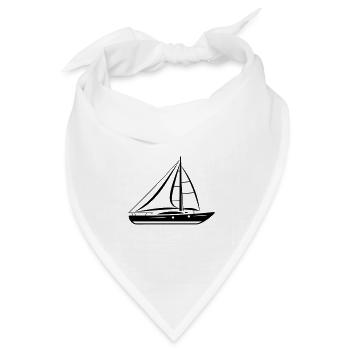 Boot - Bandana Dreieckstuch - Weiß - Vorne