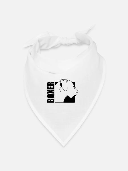 Boxer Profil Hund Hunde Wilsigns - Bandana Dreieckstuch - Weiß