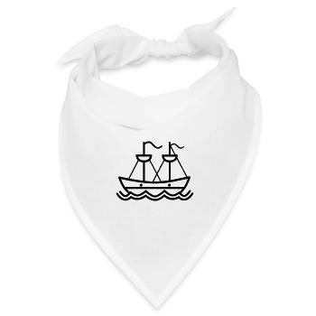 Piratenschiff - Bandana Dreieckstuch - Weiß - Vorne